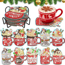 Load image into Gallery viewer, 10Pcs DIY Diamond Painting Coasters Kits with Holder DIY Diamond Art Coaster Set
