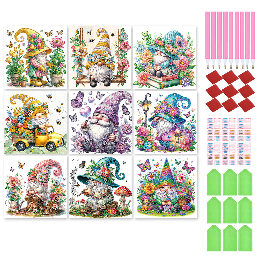 9pcs Partial Special Diamond Painting Set - Goblin aliens (30*30CM)
