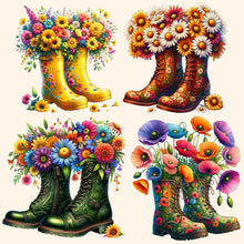 Load image into Gallery viewer, AB Diamond Painting - Full Round - Boots and flowers (40*40CM)
