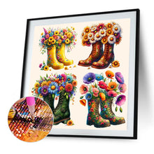 Load image into Gallery viewer, AB Diamond Painting - Full Round - Boots and flowers (40*40CM)
