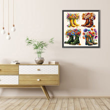 Load image into Gallery viewer, AB Diamond Painting - Full Round - Boots and flowers (40*40CM)
