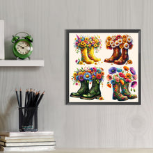 Load image into Gallery viewer, AB Diamond Painting - Full Round - Boots and flowers (40*40CM)
