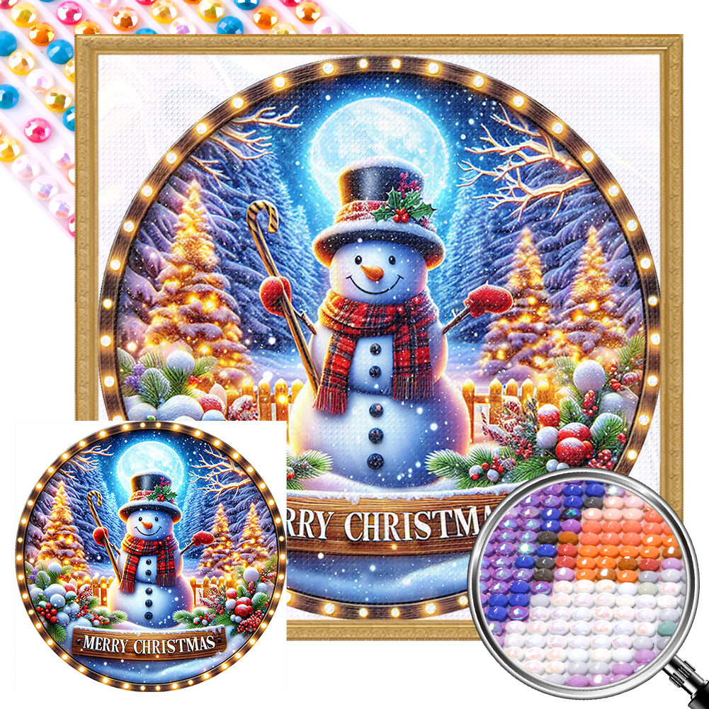 AB Diamond Painting - Full Round - Christmas snowman (40*40CM)
