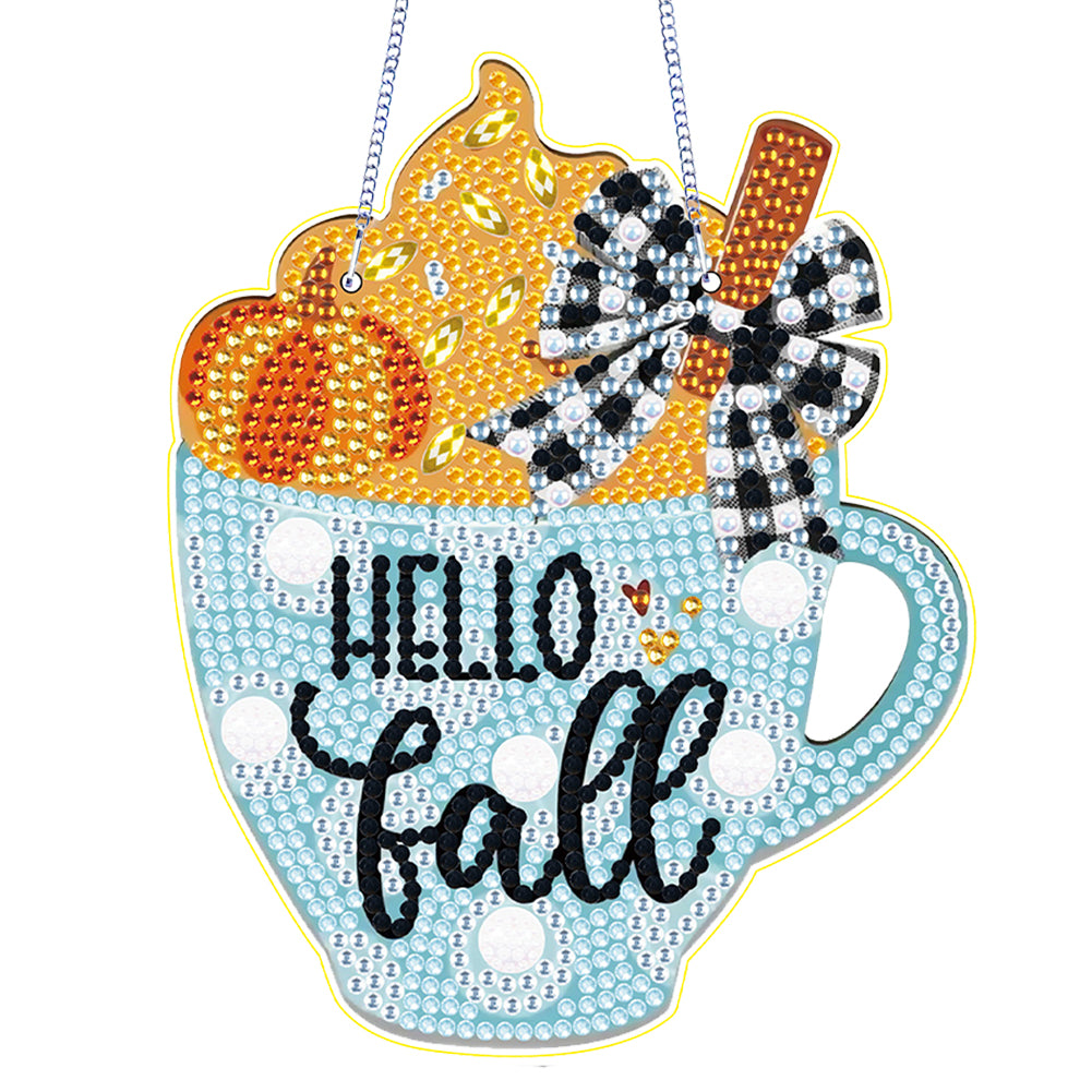 Autumn Cup Special Shape Diamond Painting Hanging Pendant Diamond Painting Decor