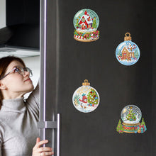 Load image into Gallery viewer, 6Pcs Christmas Diamond Painting Refrigerator Magnets Fridge Magnets Diamond Art
