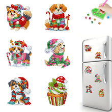 Load image into Gallery viewer, 6Pcs Christmas Diamond Painting Refrigerator Magnets Fridge Magnets Diamond Art
