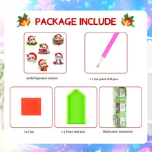 Load image into Gallery viewer, 6Pcs Christmas Diamond Painting Refrigerator Magnets Fridge Magnets Diamond Art

