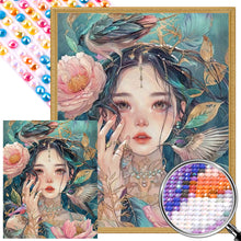 Load image into Gallery viewer, AB Diamond Painting - Full Round - Oriental classical girl and flowers and birds (40*50CM)
