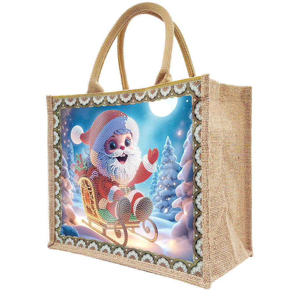 Christmas Horse DIY Rhinestones Handbag Art Kit Santa Claus for Women Girls Gift