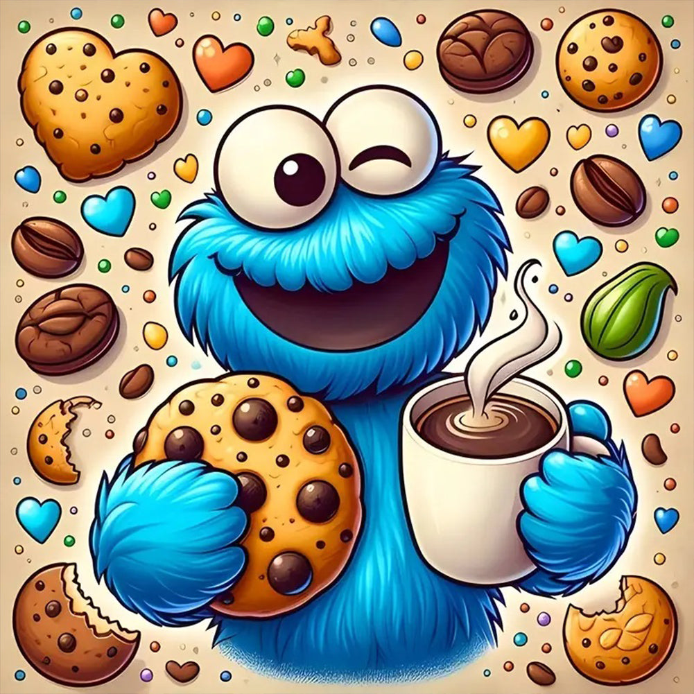 Diamond Painting - Full Round - Cookie Monster (40*40CM)