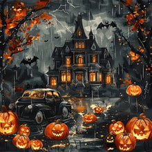 Load image into Gallery viewer, Diamond Painting - Full Round - Halloween pumpkin castle (50*50CM)
