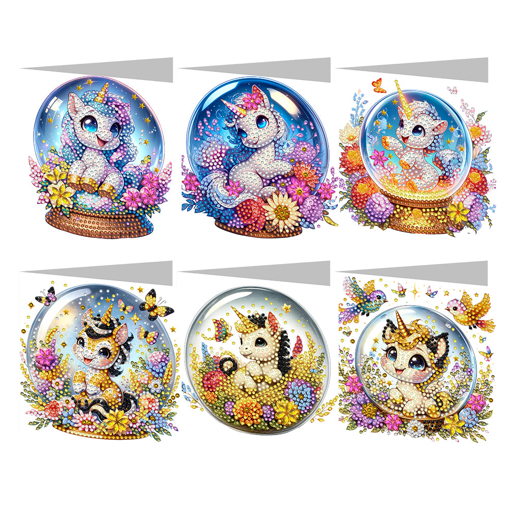 6Pcs Puppy Diamond Drawing Card Diamond Daily Wish Card for Holiday Party Favors