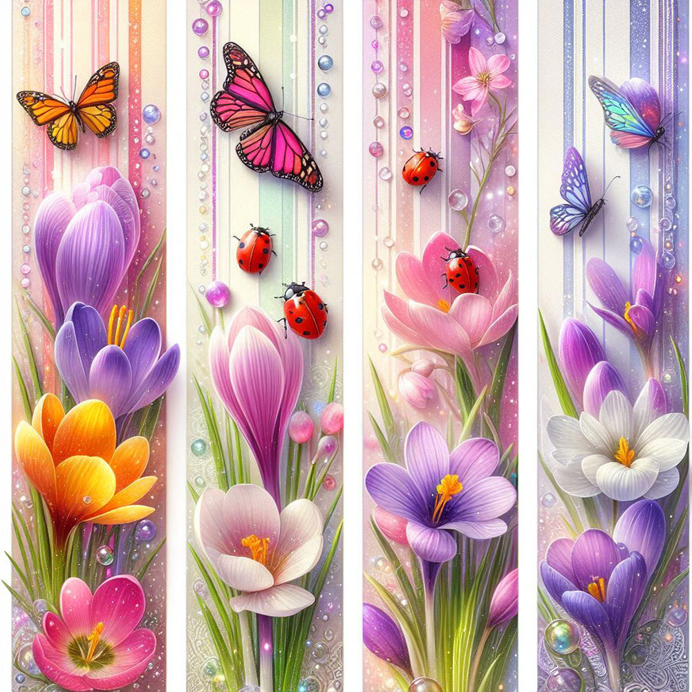Diamond Painting - Full Round - Butterfly flowers (40*40CM)