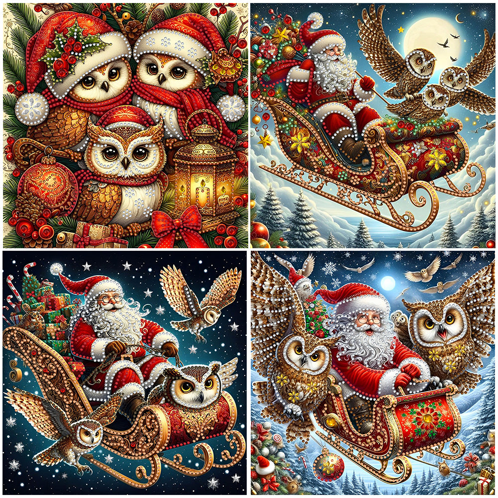 4pcs Partial Special Diamond Painting Set - Christmas series (30*30CM)