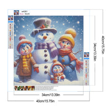 Load image into Gallery viewer, Diamond Painting - Full Round - Snowman and family (40*40CM)
