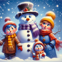 Load image into Gallery viewer, Diamond Painting - Full Round - Snowman and family (40*40CM)
