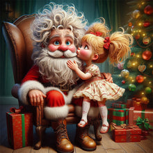 Load image into Gallery viewer, Diamond Painting - Full Round - Santa Claus and girl (40*40CM)
