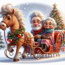 Load image into Gallery viewer, Diamond Painting - Full Round - Couple riding carriage at Christmas (40*40CM)
