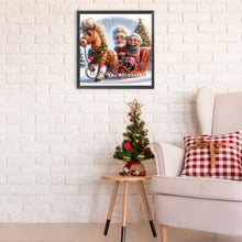 Load image into Gallery viewer, Diamond Painting - Full Round - Couple riding carriage at Christmas (40*40CM)
