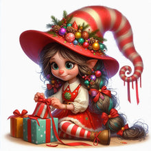 Load image into Gallery viewer, Diamond Painting - Full Round - Girl receiving Christmas gifts (40*40CM)
