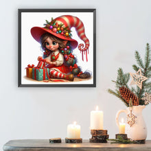 Load image into Gallery viewer, Diamond Painting - Full Round - Girl receiving Christmas gifts (40*40CM)
