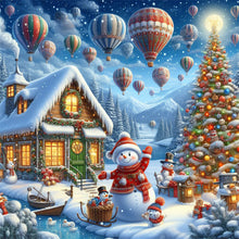 Load image into Gallery viewer, Diamond Painting - Full Round - Christmas atmosphere in winter cottage (50*50CM)
