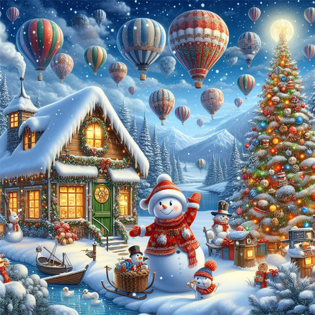 Diamond Painting - Full Round - Christmas atmosphere in winter cottage (50*50CM)