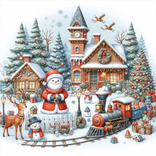 Load image into Gallery viewer, Diamond Painting - Full Round - Christmas atmosphere in winter cottage (50*50CM)
