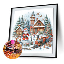 Load image into Gallery viewer, Diamond Painting - Full Round - Christmas atmosphere in winter cottage (50*50CM)
