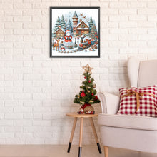Load image into Gallery viewer, Diamond Painting - Full Round - Christmas atmosphere in winter cottage (50*50CM)
