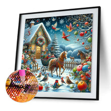 Load image into Gallery viewer, Diamond Painting - Full Round - Christmas atmosphere in winter cottage (50*50CM)
