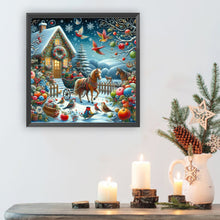 Load image into Gallery viewer, Diamond Painting - Full Round - Christmas atmosphere in winter cottage (50*50CM)
