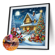 Load image into Gallery viewer, Diamond Painting - Full Round - Christmas atmosphere in winter cottage (50*50CM)
