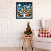 Load image into Gallery viewer, Diamond Painting - Full Round - Christmas atmosphere in winter cottage (50*50CM)
