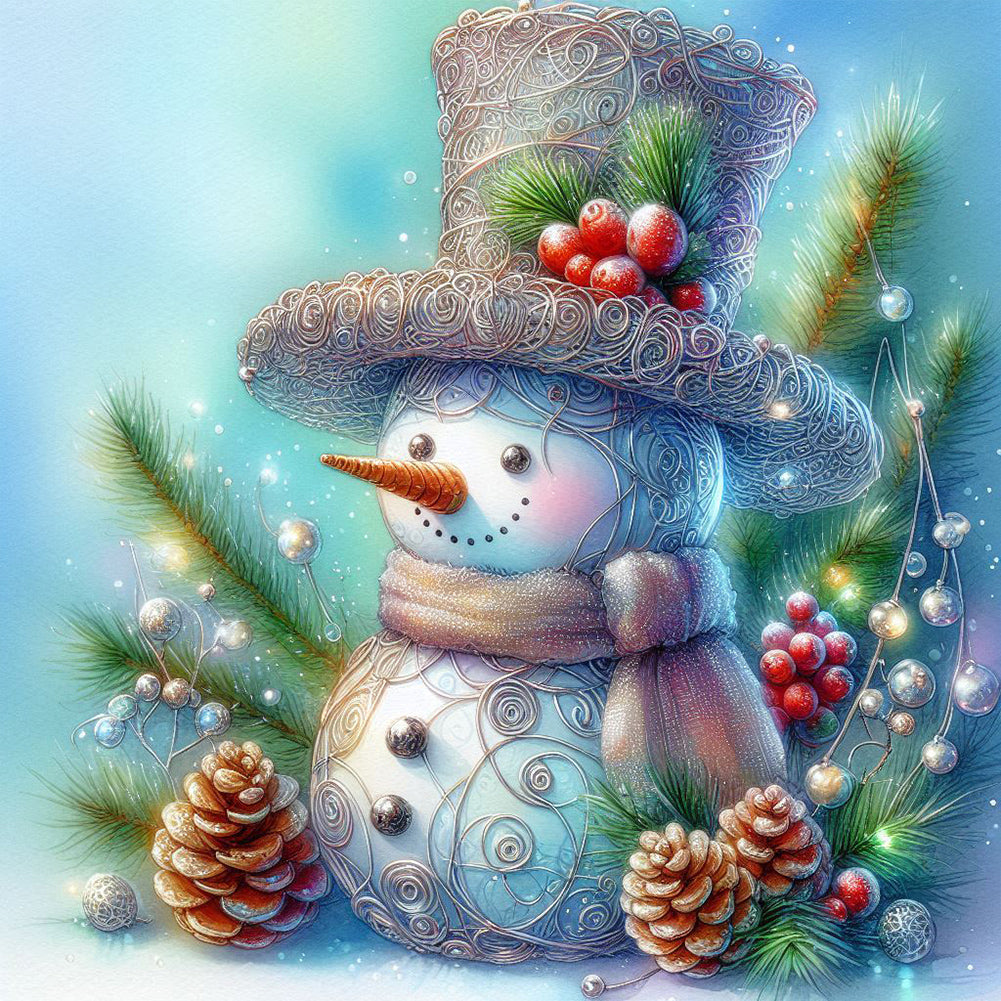Diamond Painting - Full Round - Winter snowman (40*40CM)