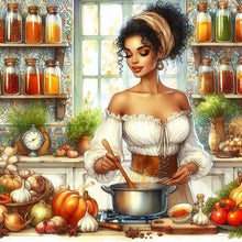 Load image into Gallery viewer, Diamond Painting - Full Round - Cooking woman (40*40CM)
