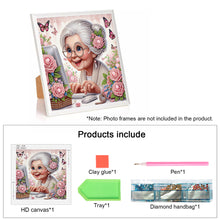 Load image into Gallery viewer, Diamond Painting - Partial Special Shaped - Cute grandma (30*30CM)
