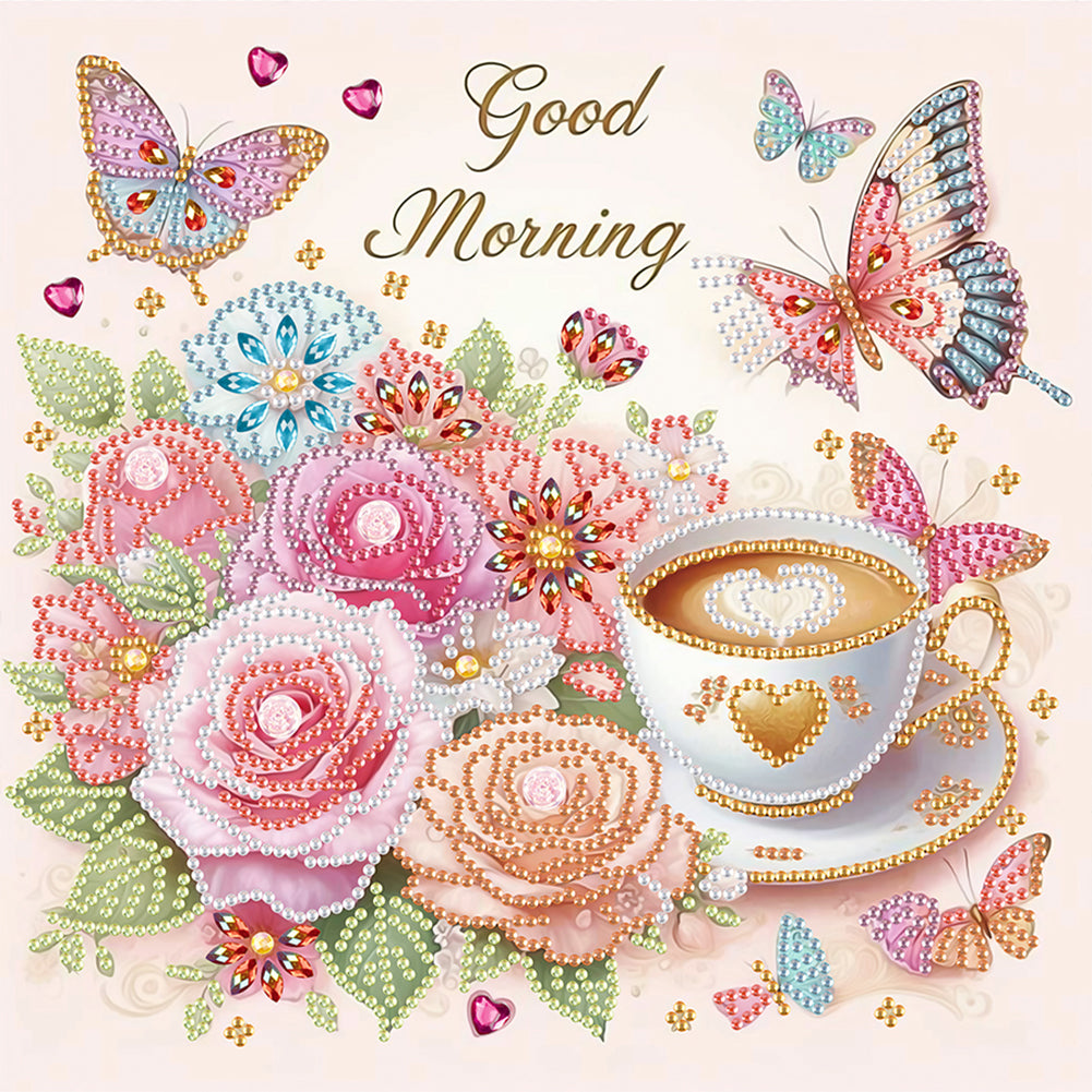 Diamond Painting - Partial Special Shaped - Good time and leisurely coffee break (30*30CM)