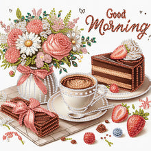 Load image into Gallery viewer, Diamond Painting - Partial Special Shaped - Good time and leisurely coffee break (30*30CM)
