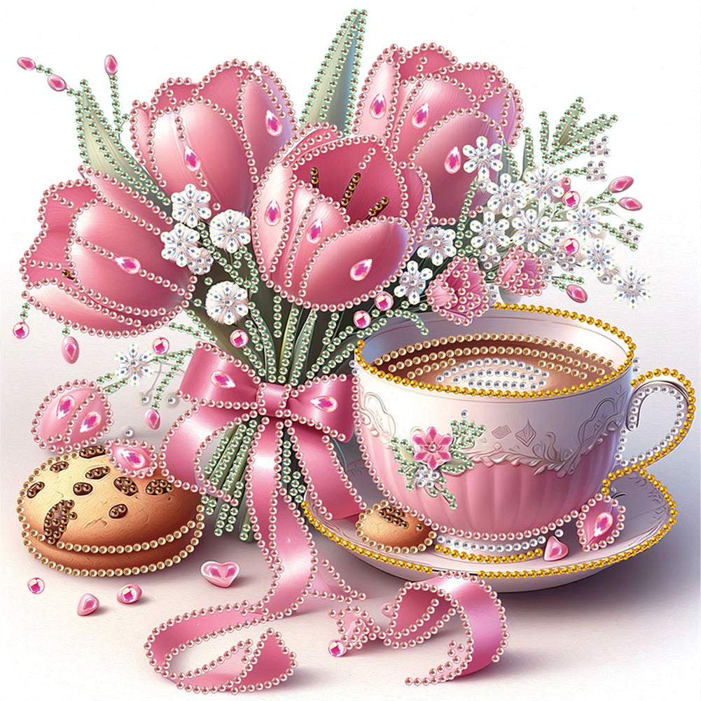 Diamond Painting - Partial Special Shaped - Good time and leisurely coffee break (30*30CM)