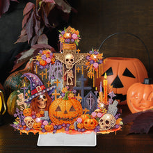 Load image into Gallery viewer, Halloween Pumpkin Cross Diamond Painting Tabletop Ornaments Kit Home Table Decor
