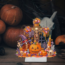 Load image into Gallery viewer, Halloween Pumpkin Cross Diamond Painting Tabletop Ornaments Kit Home Table Decor

