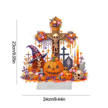 Load image into Gallery viewer, Halloween Pumpkin Cross Diamond Painting Tabletop Ornaments Kit Home Table Decor

