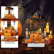 Load image into Gallery viewer, Halloween Pumpkin Cross Diamond Painting Tabletop Ornaments Kit Home Table Decor
