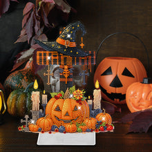 Load image into Gallery viewer, Halloween Pumpkin Cross Diamond Painting Tabletop Ornaments Kit Home Table Decor
