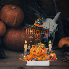 Load image into Gallery viewer, Halloween Pumpkin Cross Diamond Painting Tabletop Ornaments Kit Home Table Decor
