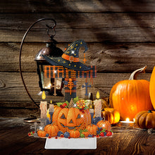 Load image into Gallery viewer, Halloween Pumpkin Cross Diamond Painting Tabletop Ornaments Kit Home Table Decor
