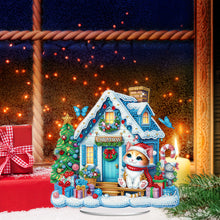 Load image into Gallery viewer, Acrylic Special Shaped Cartoon Christmas House Desktop Diamond Art Kits for Home
