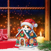 Load image into Gallery viewer, Acrylic Special Shaped Cartoon Christmas House Desktop Diamond Art Kits for Home
