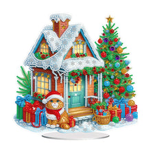 Load image into Gallery viewer, Acrylic Special Shaped Cartoon Christmas House Desktop Diamond Art Kits for Home

